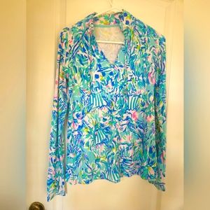 Lilly Pulitzer Colorful multi-color Pullover. Luxletic 50 Plus.